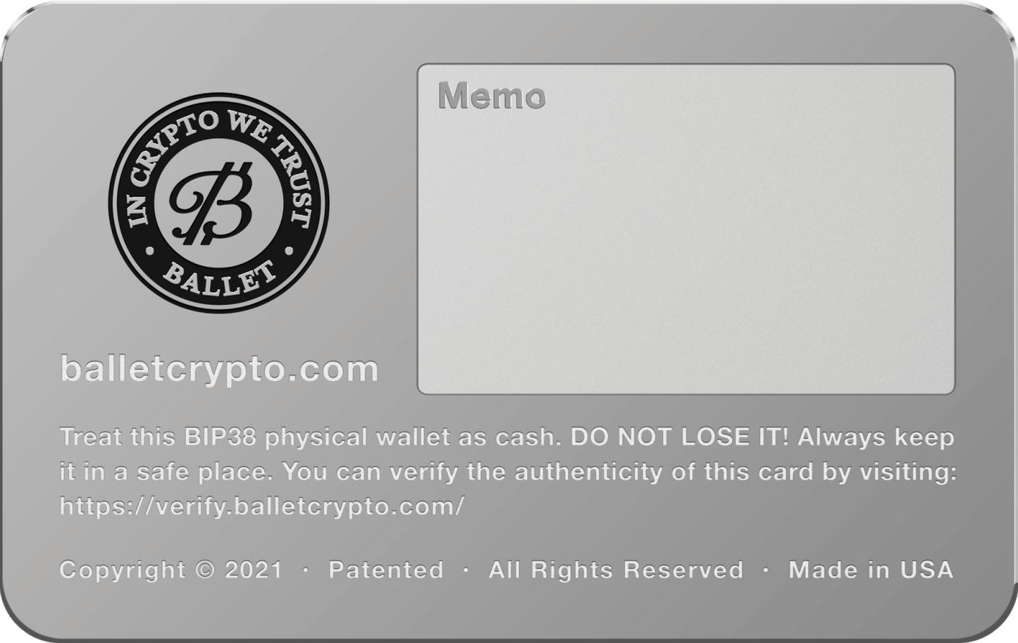 Ballet Cold Storage - Litecoin Edition