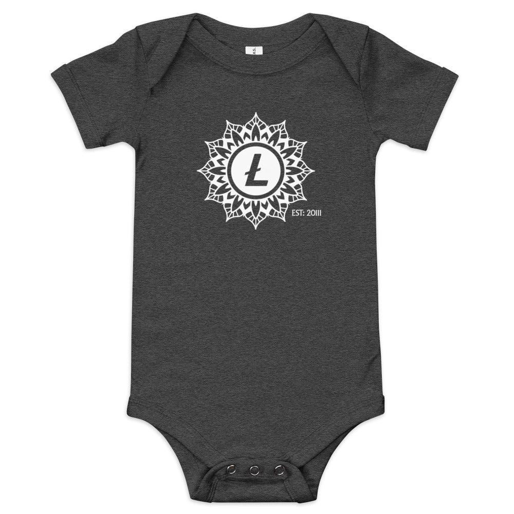 Litecoin Mandala Baby short sleeve one piece